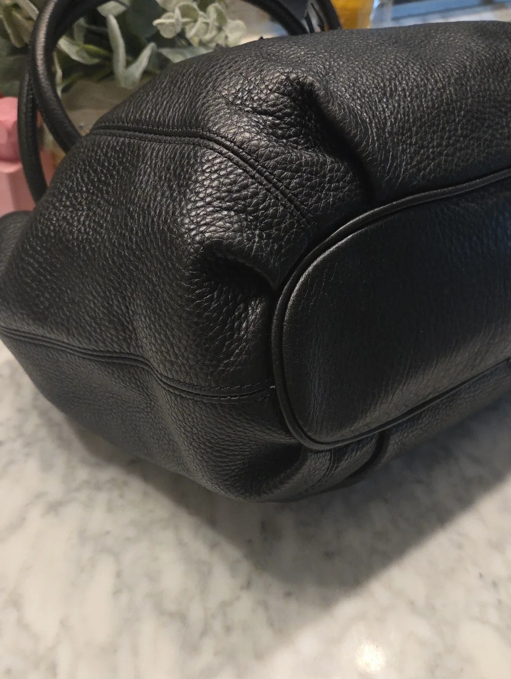 EUC Michael Kors Black Pebbled Leather Tote with Gold Hardware And Tassel